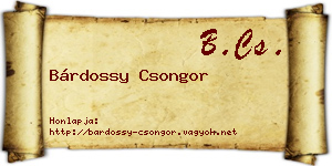 Bárdossy Csongor névjegykártya
