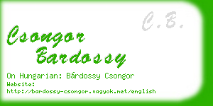 csongor bardossy business card
